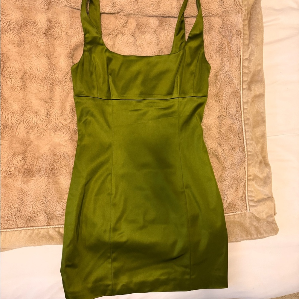 Aritzia Wilfred Olive Green Mini Dress